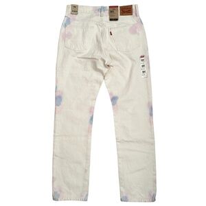Levi’s 501 Original White Pink Blue Tie Dye Jeans
